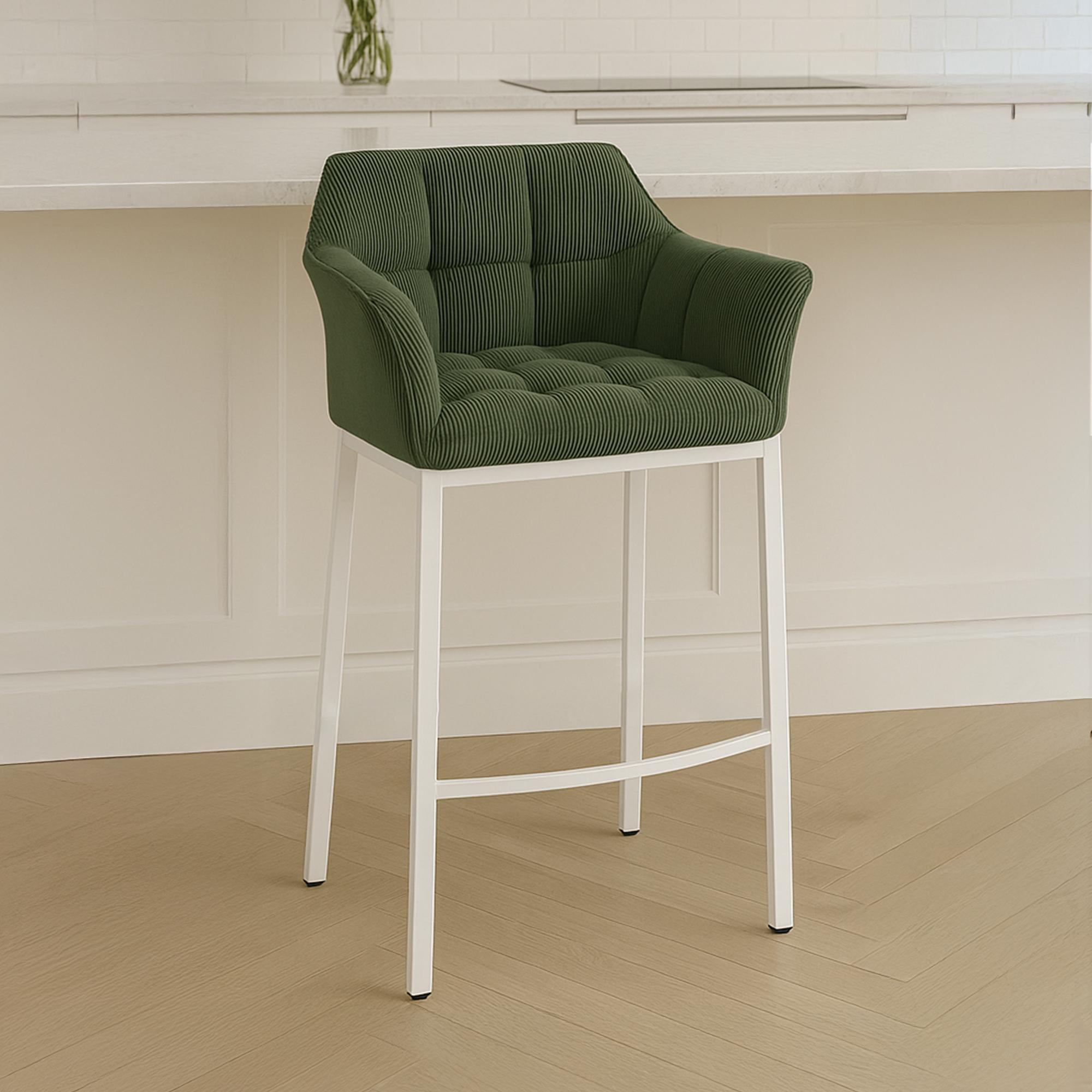 BARHOCKER Metall Grün - Weiß/Grün, Metall (64/110/48cm) - CLP