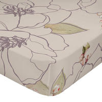 SPANNBETTLAKEN White peonies 105x200x32 cm (Bett 105) - Multicolor, Textil (105/200cm) - Happy Friday