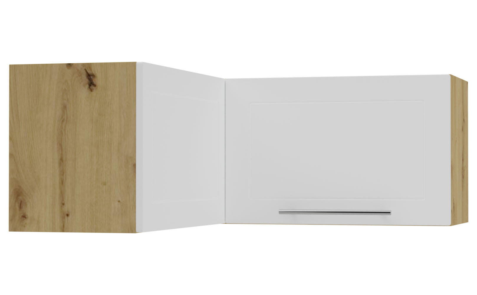 Feldmann-Wohnen Eckhängeschrank Weiß, Eiche Artisan 90x36x90 cm