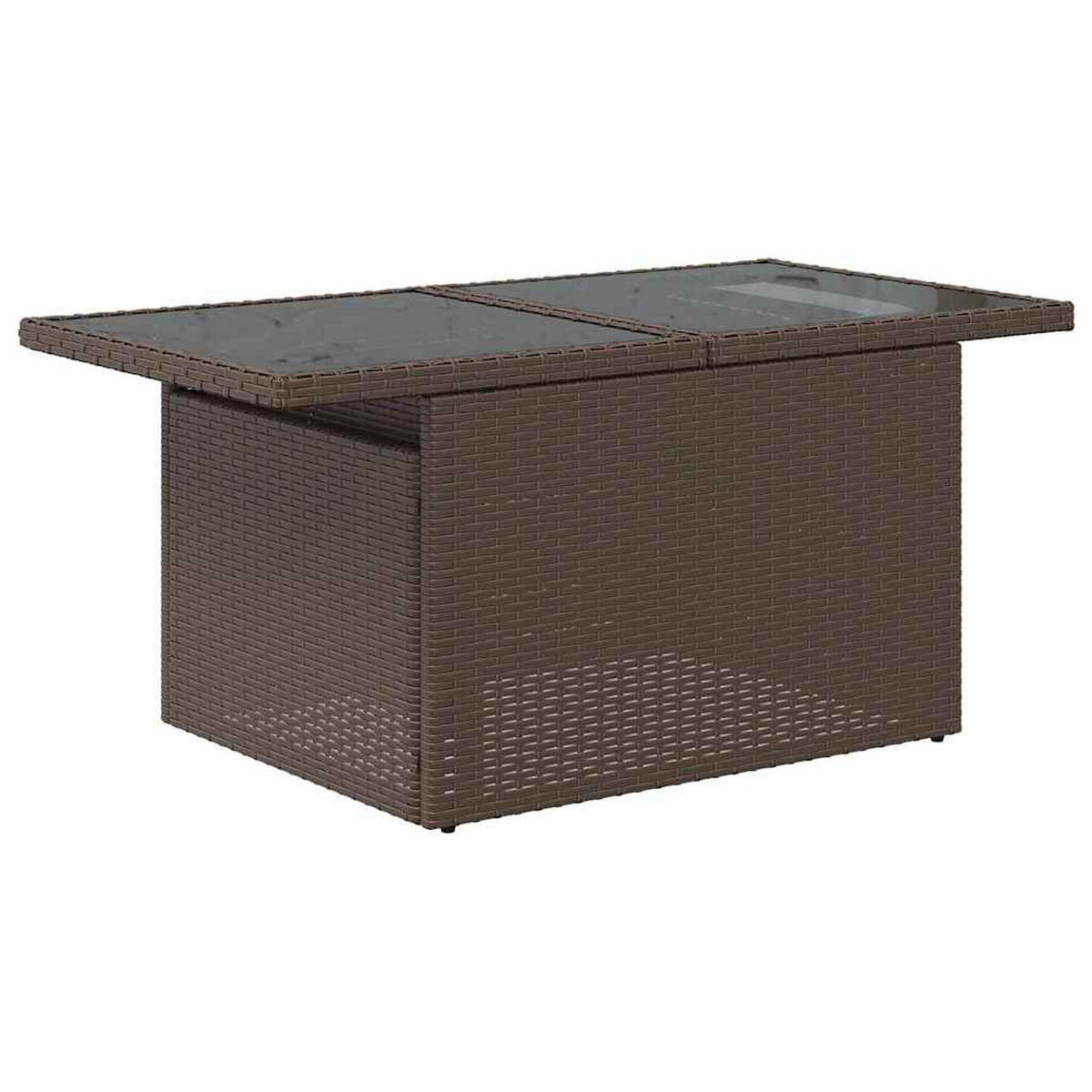 GARTENTISCH Mit Glasplatte Braun 100/55/73 Cm Poly Rattan - Braun, Kunststoff (100/55/73cm) - vidaXL
