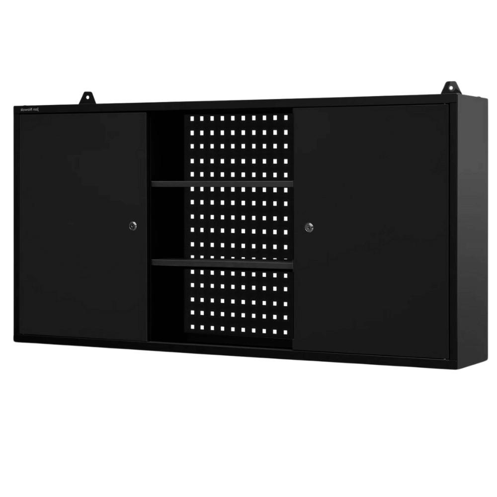 HÄNGESCHRANK Werkstatt abschließbar OLIS 60x120x20cm Schwarz - Schwarz, Metall (120/60/20cm) - DELUKE