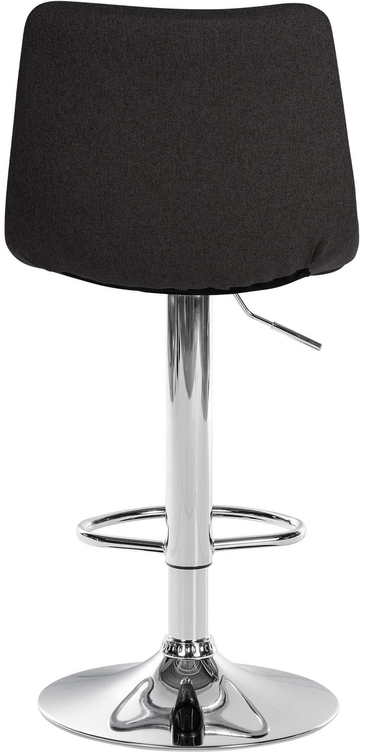 BARHOCKER James Stoff chrom schwarz - Chromfarben/Schwarz, Textil/Metall (43/108.5/46.5cm) - TPFLiving