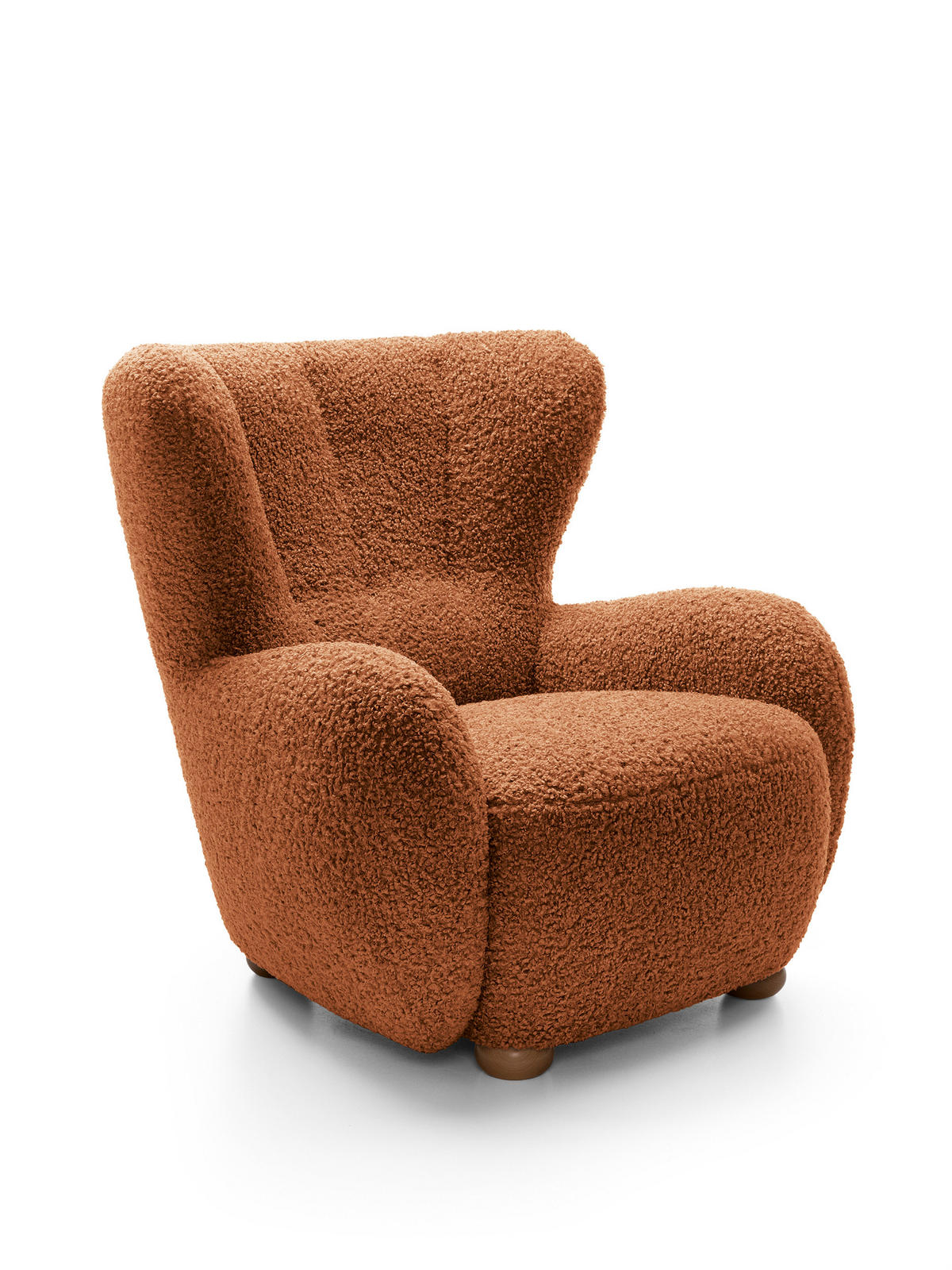 SESSEL MIST, Polstersessel Klassisch Loungesessel, Bucle-Stoff Orange - Orange, Holz/Holzwerkstoff (88/91/100cm) - MASSENO