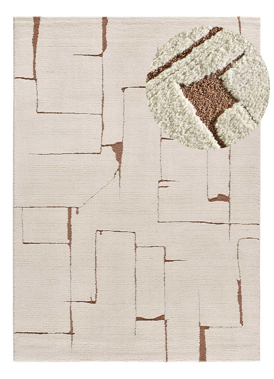WEBTEPPICH im skandinavischen Stil Creme Candela 120/170 cm - Creme, Naturmaterialien/Textil (120/170cm) - Atticgo