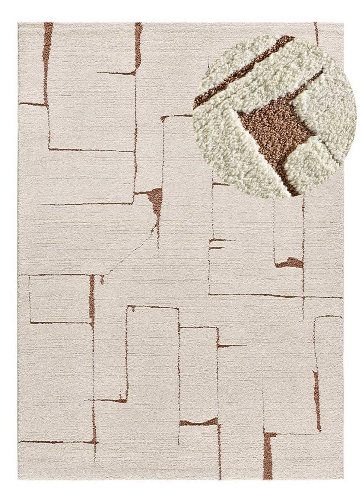 WEBTEPPICH im skandinavischen Stil Creme Candela 200/290 cm - Creme, Naturmaterialien/Textil (200/290cm) - Atticgo