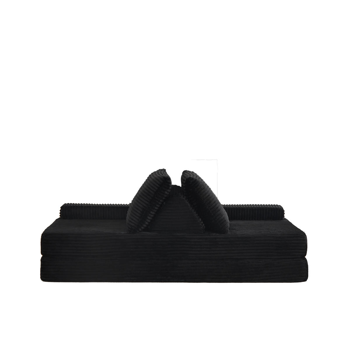 SCHLAFSOFA 211 cm frei kombinierbar mit dreieckigen Rückenlehnen, DE-42722, Grau - Schwarz, Textil (211.5/62/106.5cm) - ComfortXL