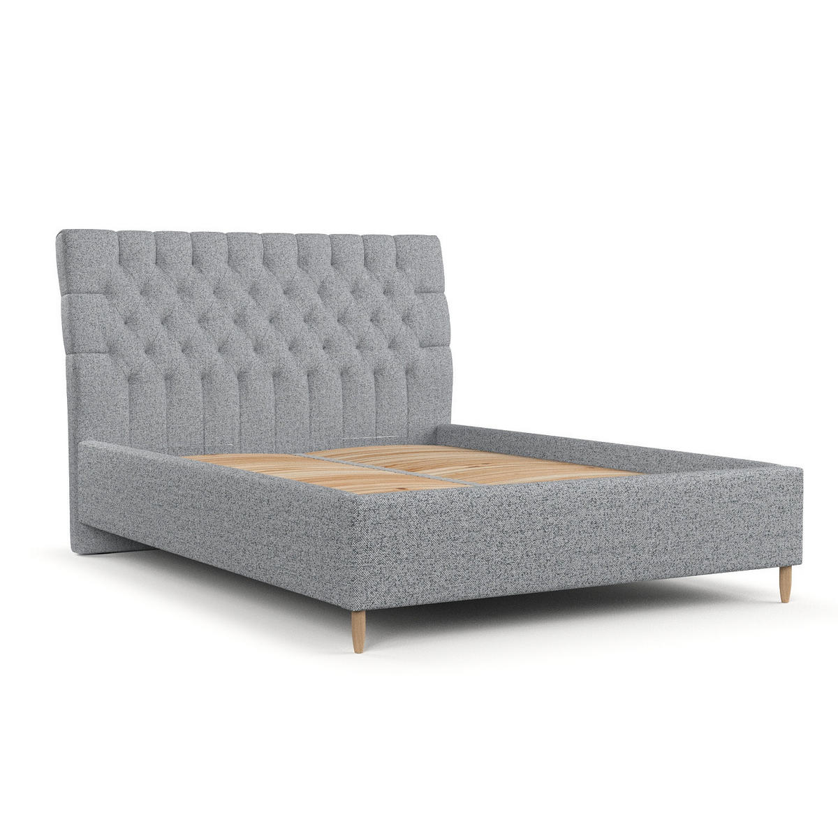 POLSTERBETT Lira 180/200 cm Grau im Riva Stoff - Naturfarben/Grau, Holz/Holzwerkstoff (180/200cm) - AltaBeds