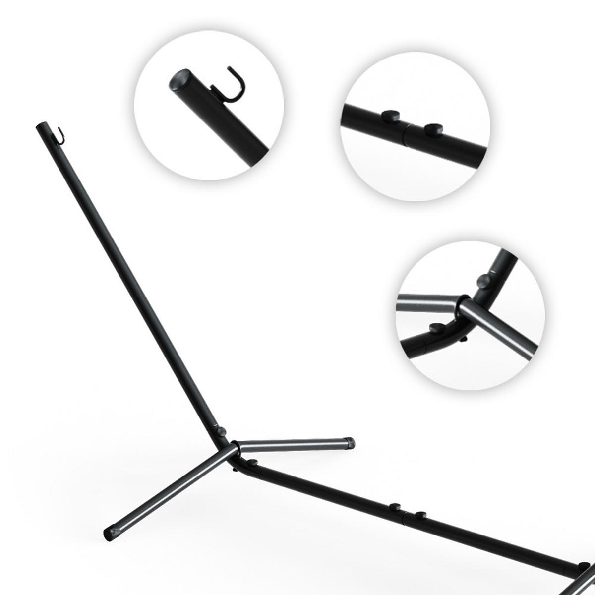 HÄNGEMATTENGESTELL Schwarz 362 cm - Schwarz, Metall (100/362/100cm) - OK-Living