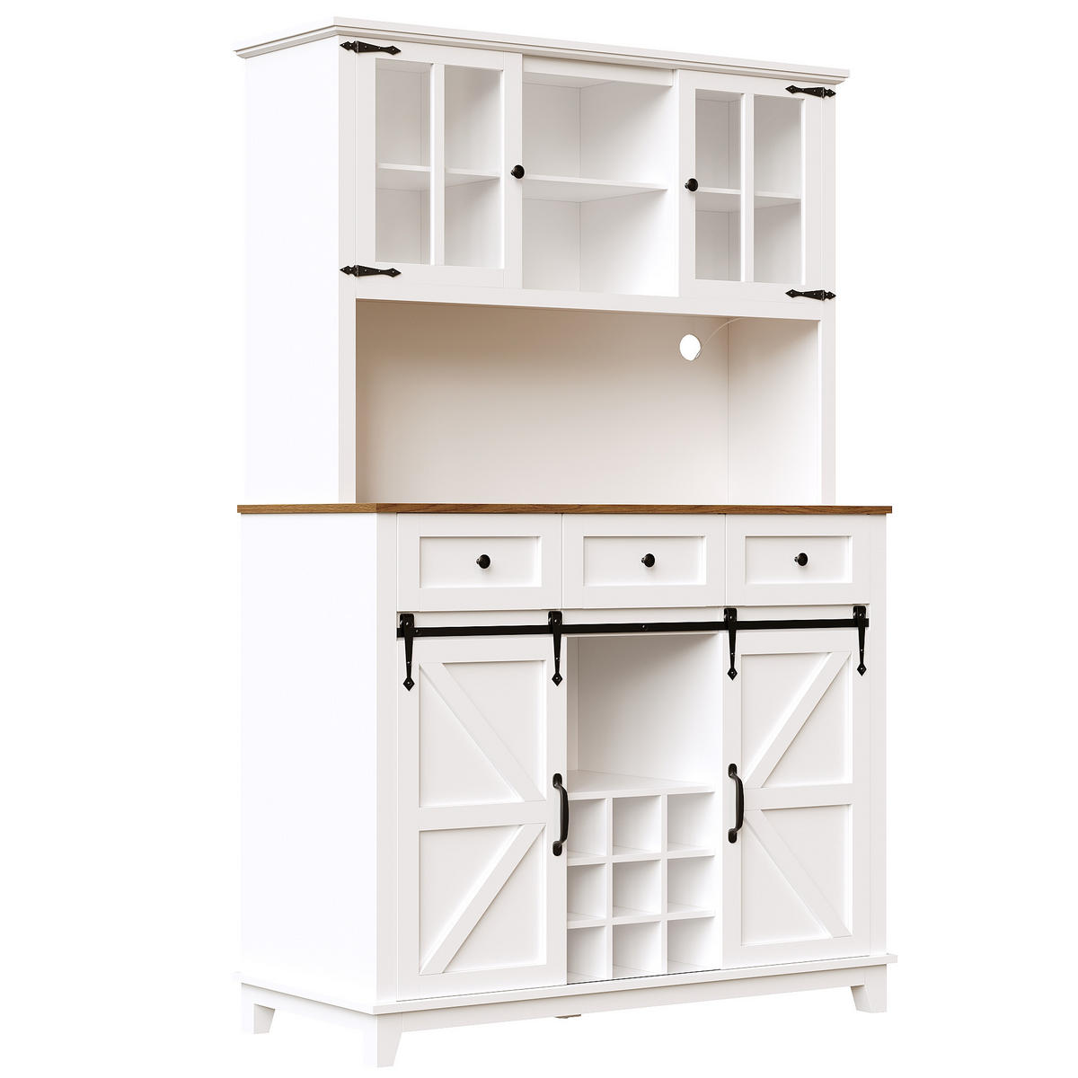 GESCHIRRSCHRANK aus MDF 105x38,4x180cm in Weiß mit LED-App-Steuerung - Weiß, Holzwerkstoff (105/180/38.4cm) - Modfu