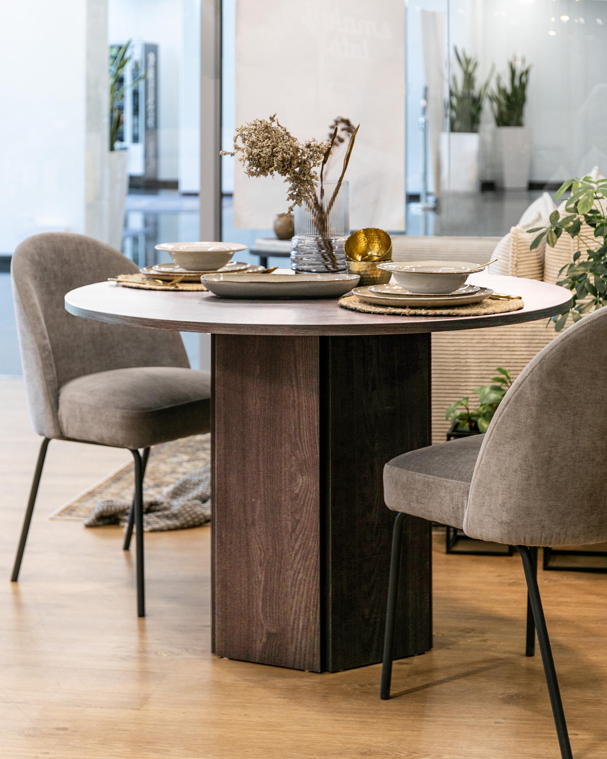 ESSTISCH HEXA Wisconsin Nussbaum 110 cm - Braun, Holzwerkstoff (110/110/75cm) - Selsey