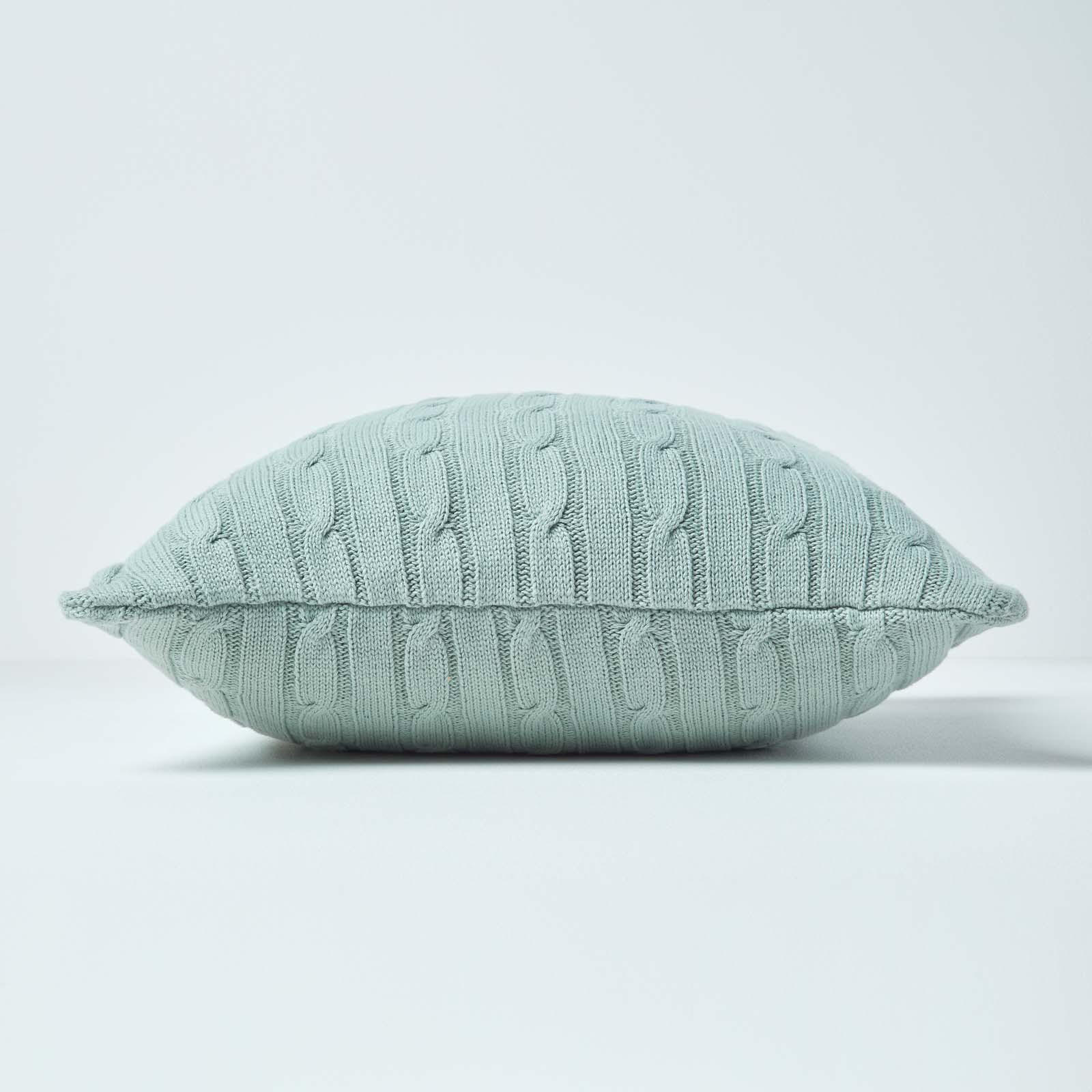 KISSENHÜLLE Zopfmuster 45/45 cm - Blaugrau, Textil (45/45cm) - Homescapes