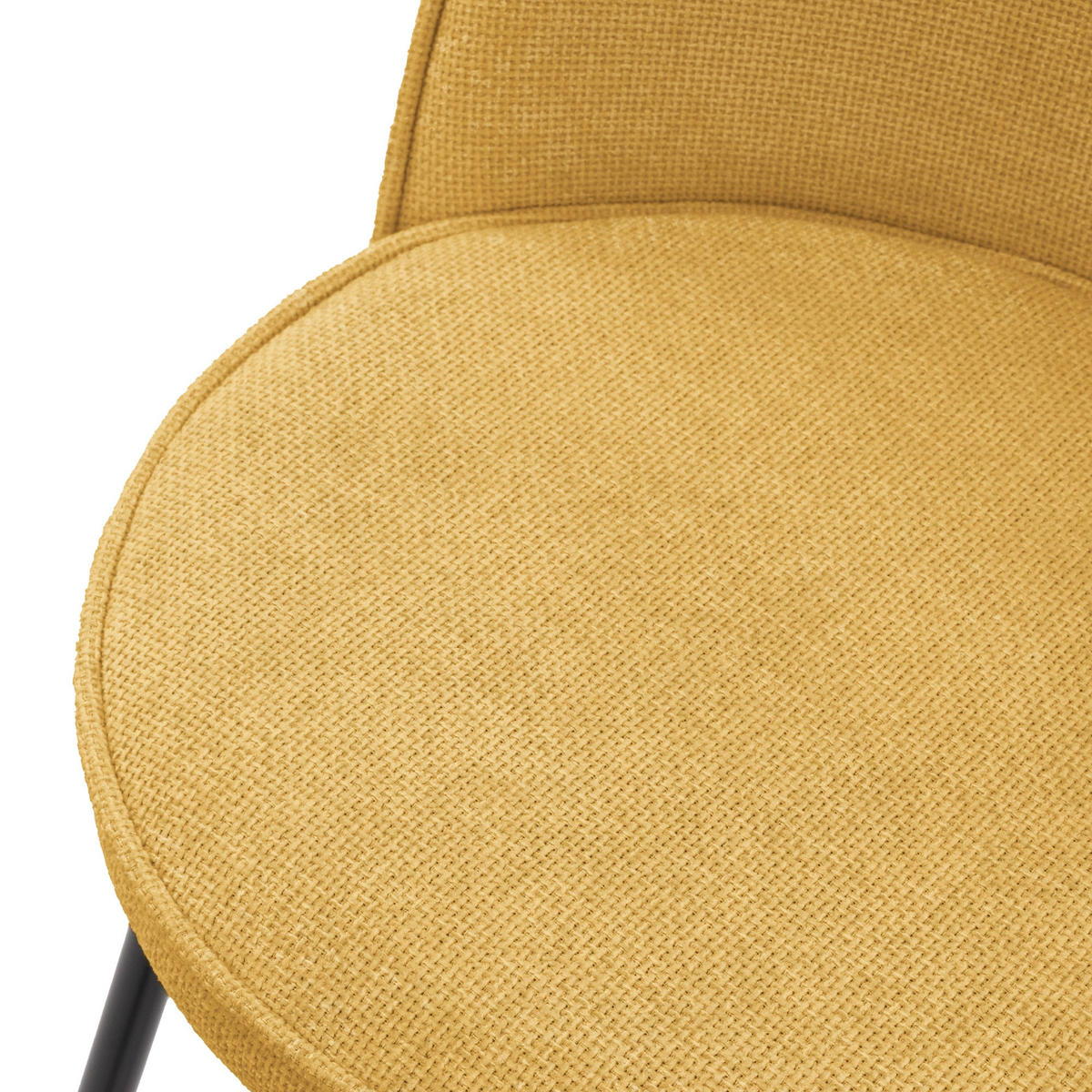 BARHOCKER 2er Set Senf mit Stoffbezug - Gelb/Schwarz, Textil/Metall (52/102/50cm) - ML-DESIGN