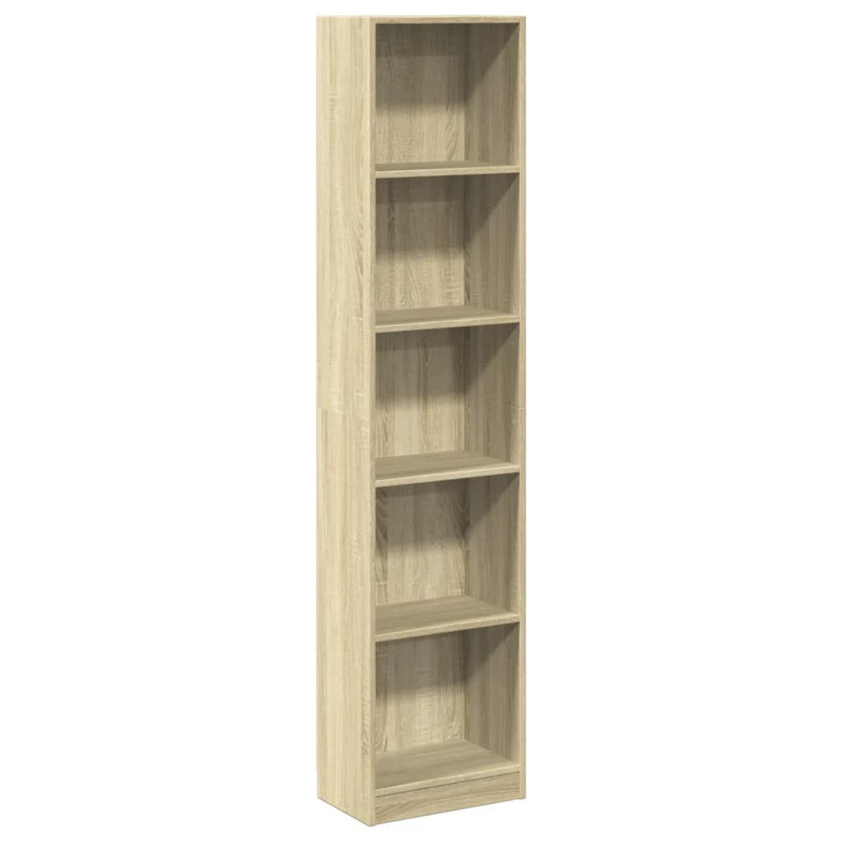 BÜCHERREGAL mit 5 Fächern 40/24/176 cm aus Holzwerkstoff Sonoma-Eiche Dekor - Sonoma Eiche, Holz (40/176/24cm) - vidaXL