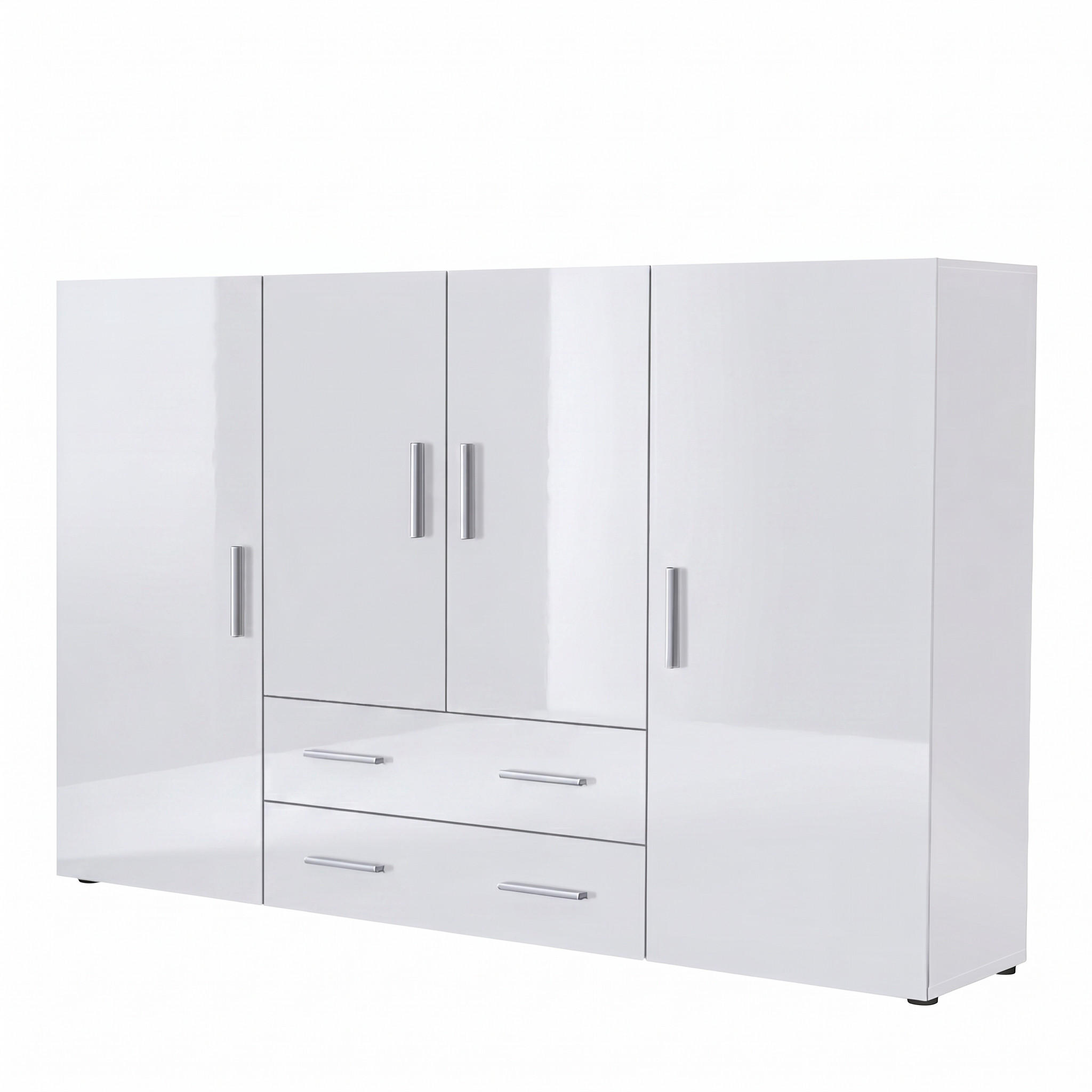 HIGHBOARD Nora Front in Weiß Hochglanz - Weiß Hochglanz, Holzwerkstoff (166/106/35cm) - Vladon