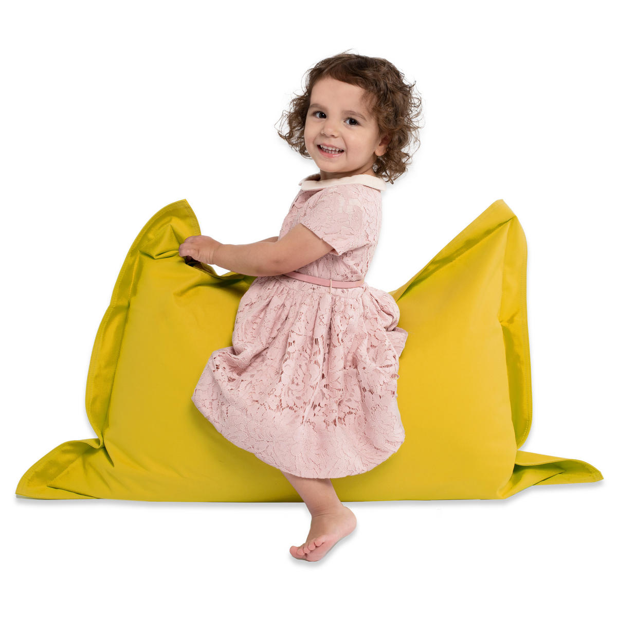 SITZSACK XXL 2er Set "Square" + "BeBi" - Gelb, Textil (140/25/180cm) - Green Bean