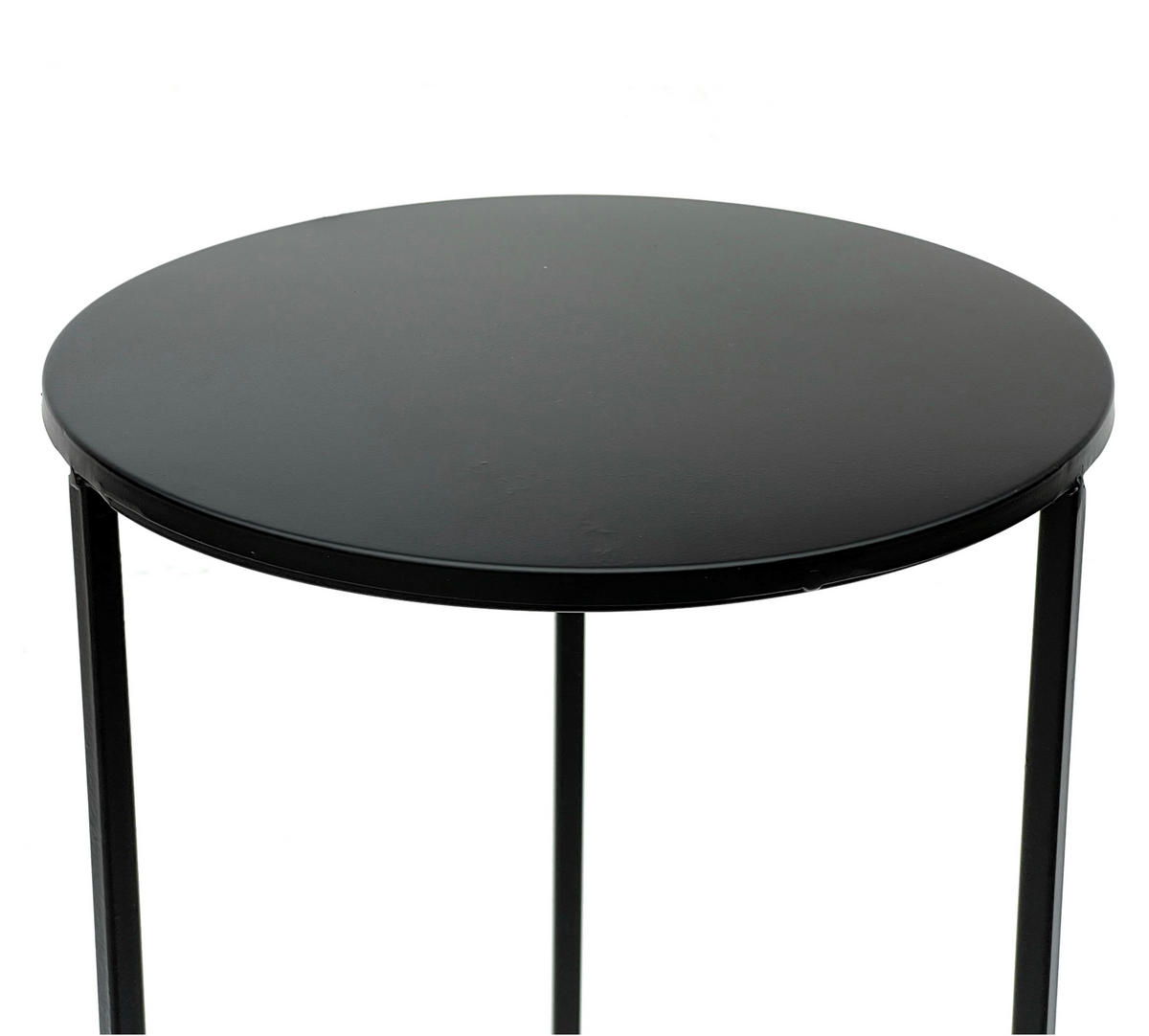 BLUMENHOCKER 70 cm Metall Schwarz Rund 96316 L - Schwarz, Metall (30/70/30cm) - DanDiBo