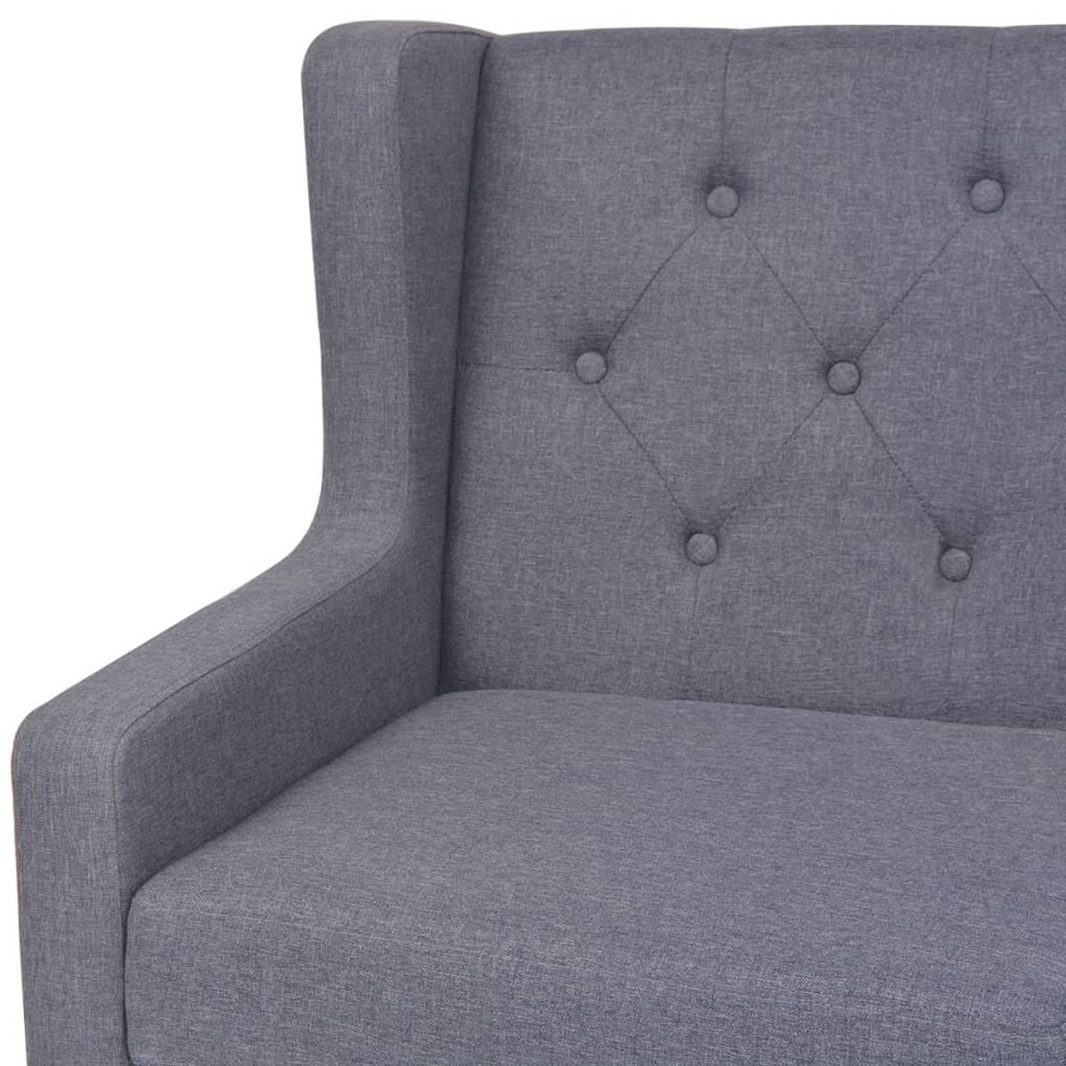 SOFA 3-Sitzer Stoff Grau - Braun/Grau, Holz/Textil (180/90/68cm) - vidaXL