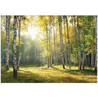 FOTOTAPETE 3D Effekt Wald Wohnzimmer 200x140 - Multicolor, Papier (200/140cm) - Wallarena