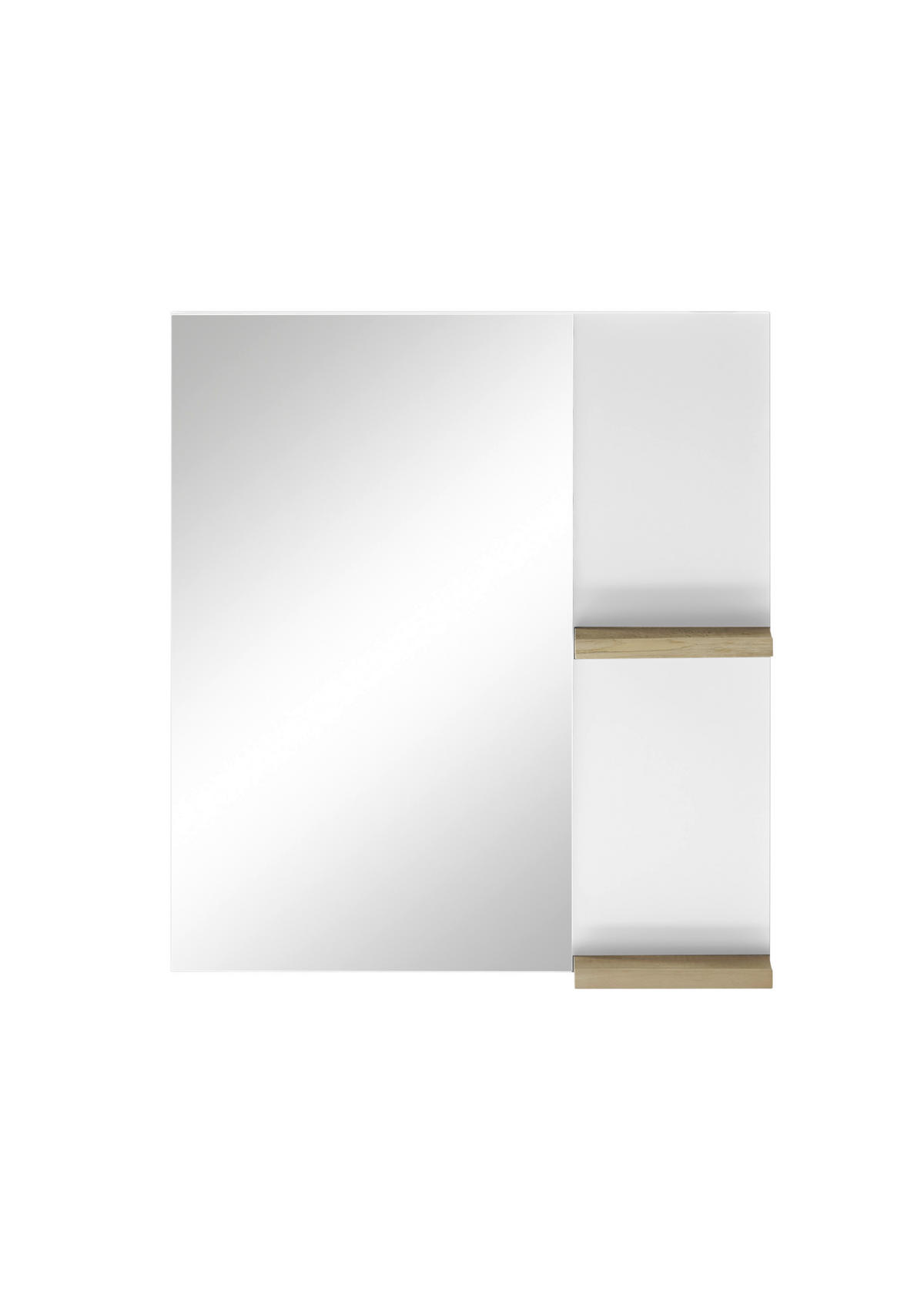 SPIEGEL S12 Weiß Hochglanz & Eiche Dekor 60/65/12 cm - Weiß Hochglanz, Holzwerkstoff (60/65/12cm) - Livojo