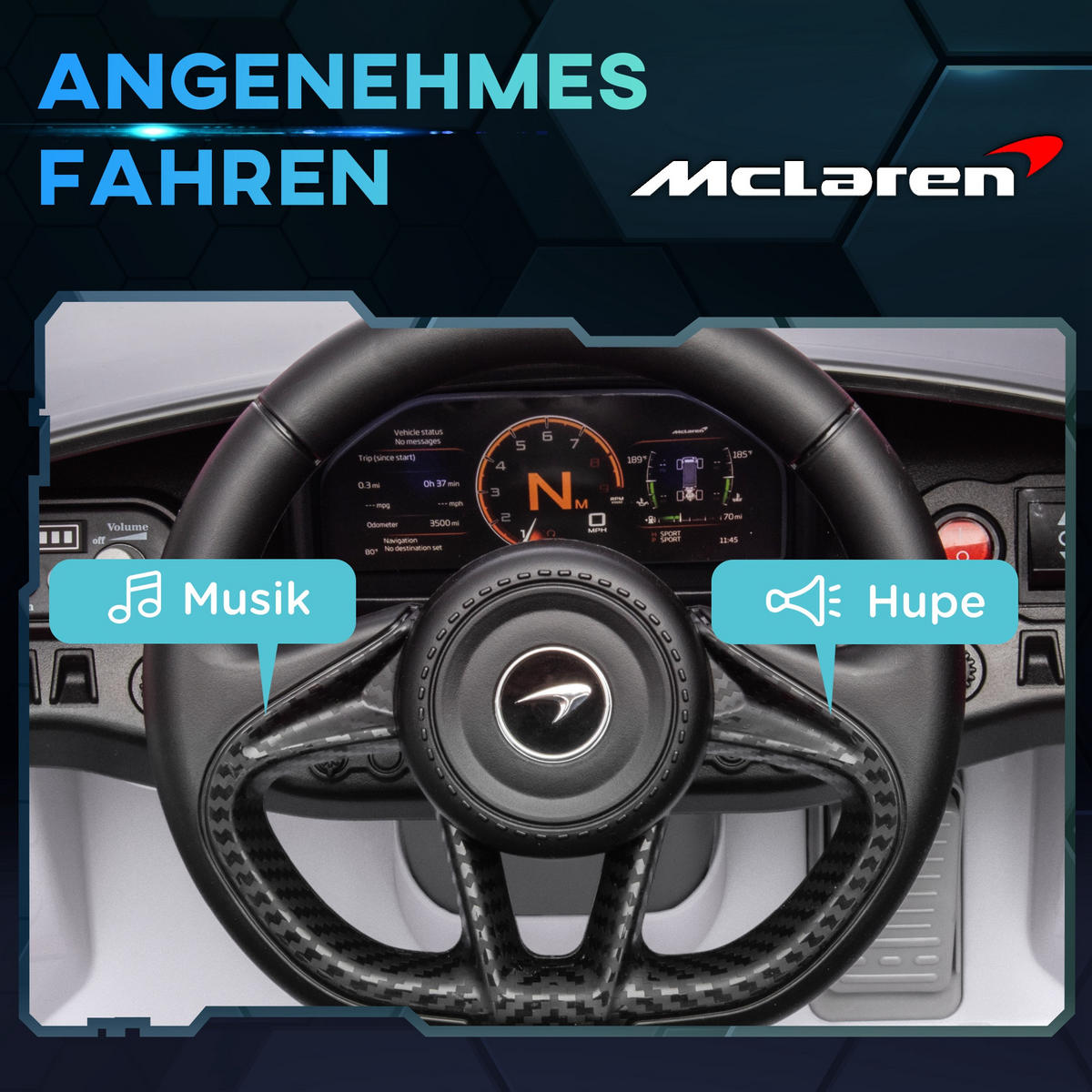 KINDER-ELEKTROAUTO mit Flügeltüren, fernsteuerbar, mit sanftem Antrieb und LED-Lichtern, Weiß - Weiß, Kunststoff/Metall (113/68/44cm) - AIYAPLAY