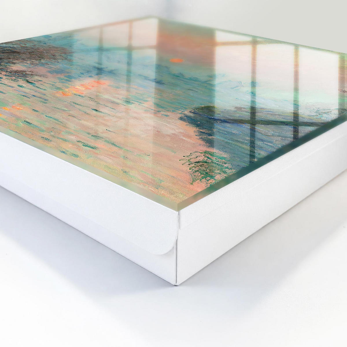SCHLÜSSELBOX Weiß 30x30 cm – Türöffnung nach rechts - Romantische Landschaft - Blau, Metall (30/30/5cm) - TULUP