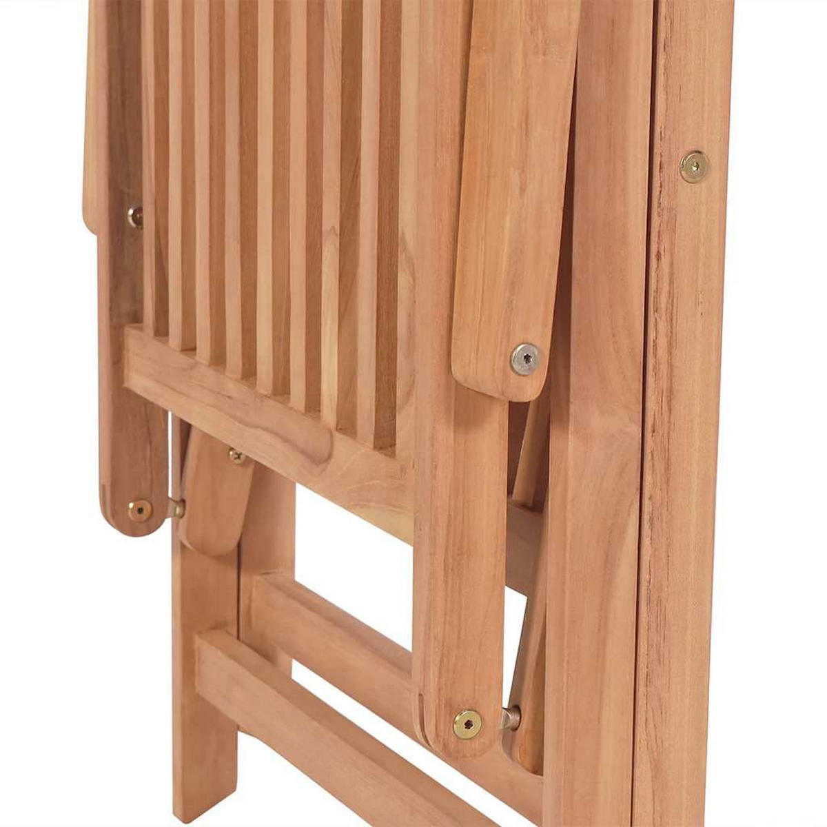 GARTENSTÜHLE Verstellbare 2er Set Massivholz Teak - Braun, Holz (57/100/71.5cm) - vidaXL