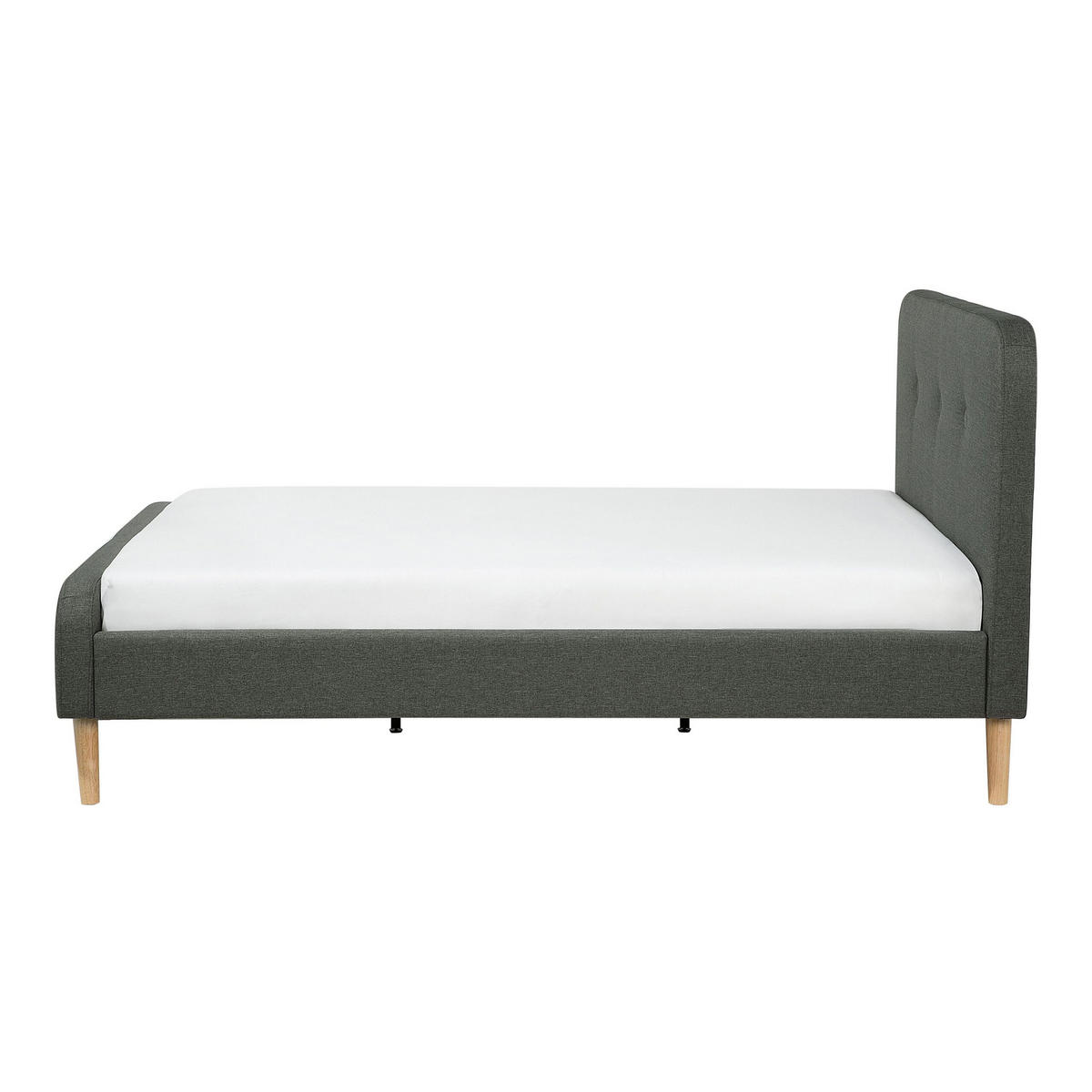 POLSTERBETT mit Lattenrost 140x200 cm Grau Rennes - Dunkelgrau, Textil (140/200cm) - Beliani