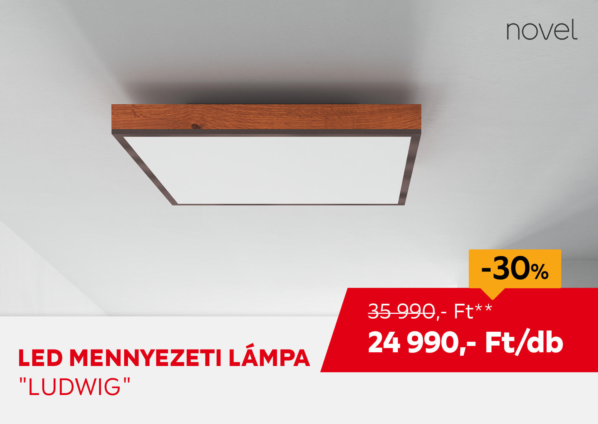 LED MENNYEZETI LÁMPA "LUDWIG" Kiemelt termék 35990 Ft.- helyett 24990 Ft.-