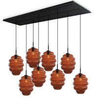 HÄNGELEUCHTE Echos 8-flammig Braun Ø 25cm - Schwarz/Braun, Glas (25/25/28cm) - s.luce
