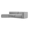 4-SITZER-SOFA Samt Stoff Grau - Schwarz/Grau, Kunststoff/Textil (335/70/166cm) - Makamii
