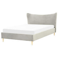 POLSTERBETT 160/200cm Hellgrau Chaleix - Hellgrau, Textil (160/200cm) - Beliani