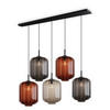 HÄNGELEUCHTE Velo 5-flammig Mehrfarbig Ø 25cm - Multicolor/Schwarz, Glas (25/25/27cm) - s.luce