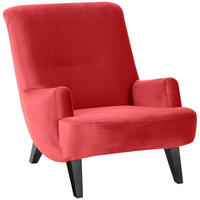 SESSEL Kajsa 71x80x101 Bezug Samtvelours Buche schwarz/rot - Rot/Schwarz, Kunststoff (101/80/71cm) - 58aufmkessel