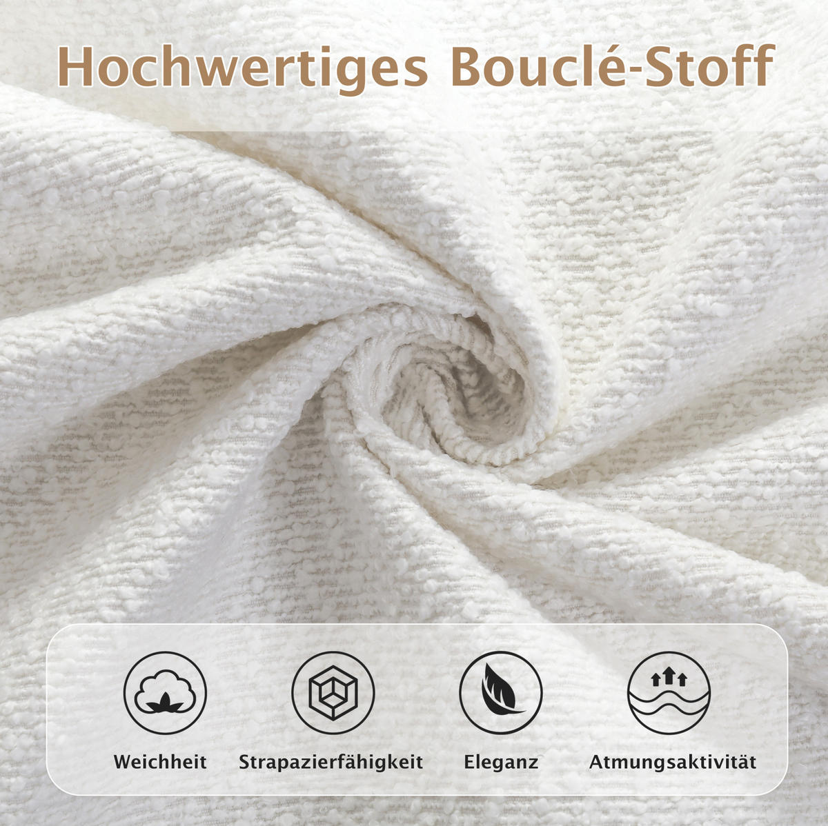 POLSTERBETT 180/200 cm aus Bouclé mit Lattenrost und waschbaren Bezügen Beige - Beige, Textil (180/200cm) - Modenvie