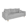 3-SITZER-SOFA Sigurd Hellgrau Chenille - Hellgrau/Braun, Holz/Textil (210/81/93cm) - S-Style Möbel