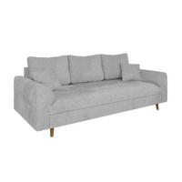 3-SITZER-SOFA Sigurd Hellgrau Chenille - Hellgrau/Braun, Holz/Textil (210/81/93cm) - S-Style Möbel