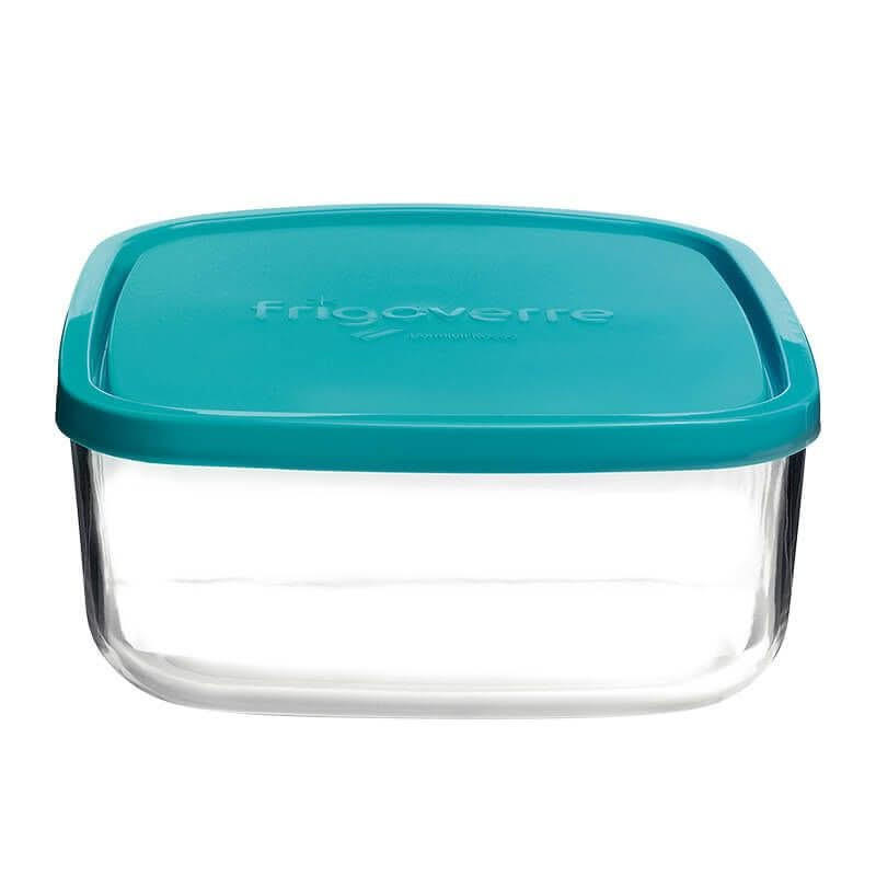 FRISCHE-TABLETT Lebensmittelbehälter Frigoverre Blau 22 x 22 x 8 cm / 3.3 Liter - Transparent, Glas (3.37L) - Bormioli Rocco