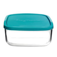 FRISCHE-TABLETT Lebensmittelbehälter Frigoverre Blau 22 x 22 x 8 cm / 3.3 Liter - Transparent, Glas (3.37L) - Bormioli Rocco