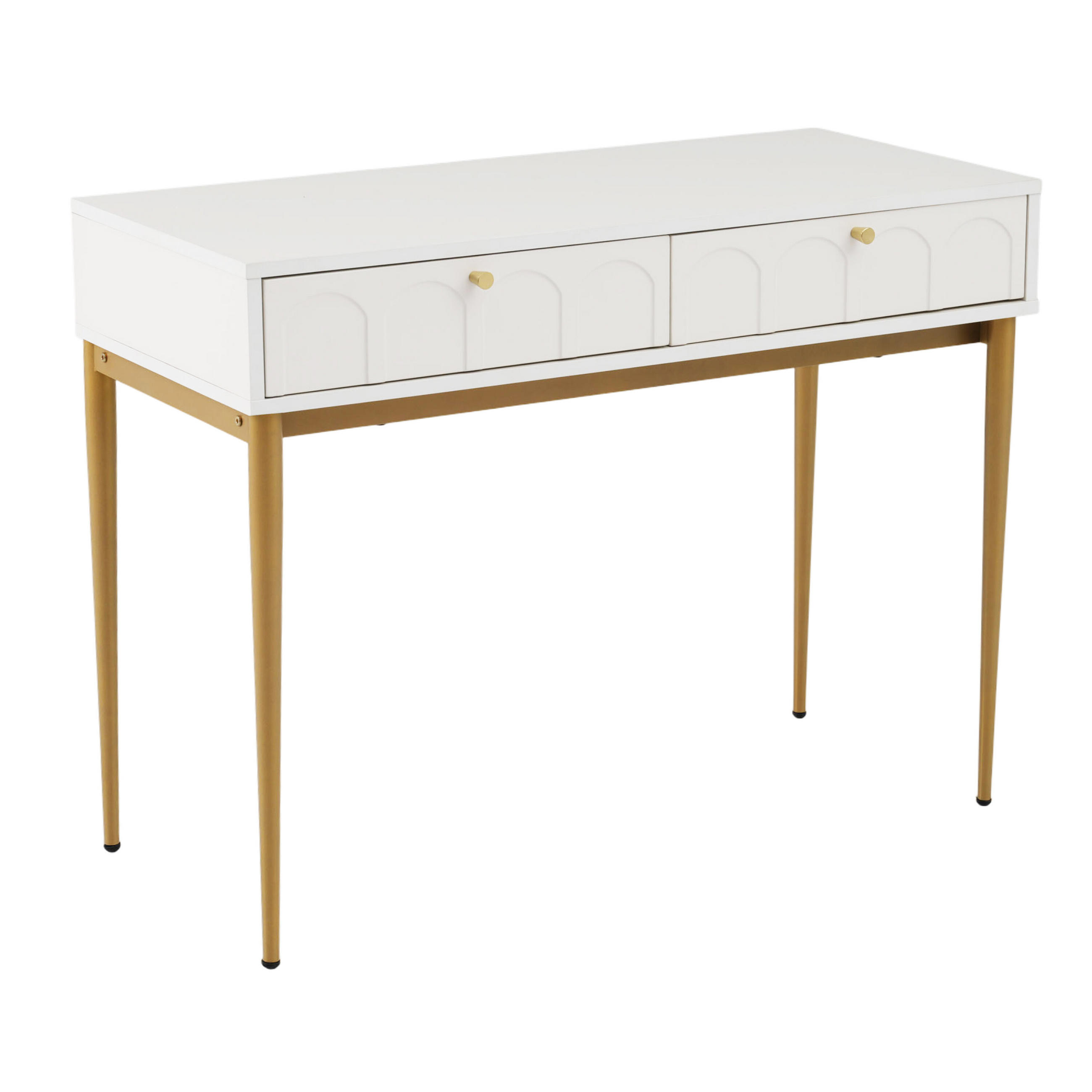 SCHMINKTISCH elegant mit 2 Schubladen - Weiß, Holzwerkstoff (45/76.5/100cm) - Urban Meuble