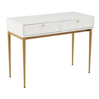 SCHMINKTISCH elegant mit 2 Schubladen - Weiß, Holzwerkstoff (45/76.5/100cm) - Urban Meuble