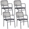 GARTENSTUHL 4er-Set Grau Taceno - Grau, Metall (46/82/52cm) - Beliani