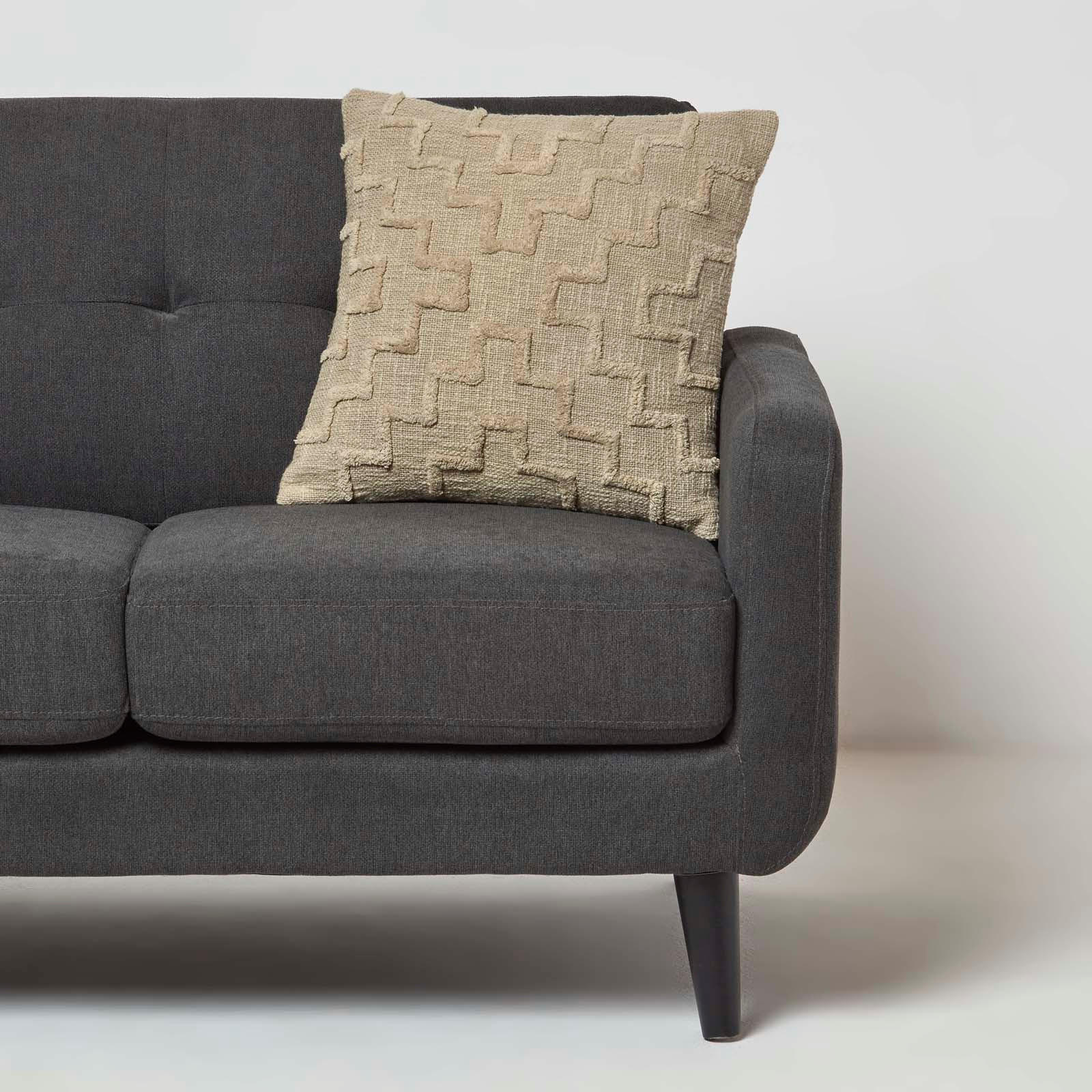 DEKOKISSEN Tufted beige 45/45 cm geometrisch - Beige, Textil (45/45cm) - Homescapes