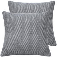 KISSENBEZUG 50x50 im 2er Set, Strick Dekokissenbezug, Wohnzimmer Sofakissenbezug für Sofa, Bett, Couch - Grau - Grau, Textil (50/50cm) - Carpe Sonno