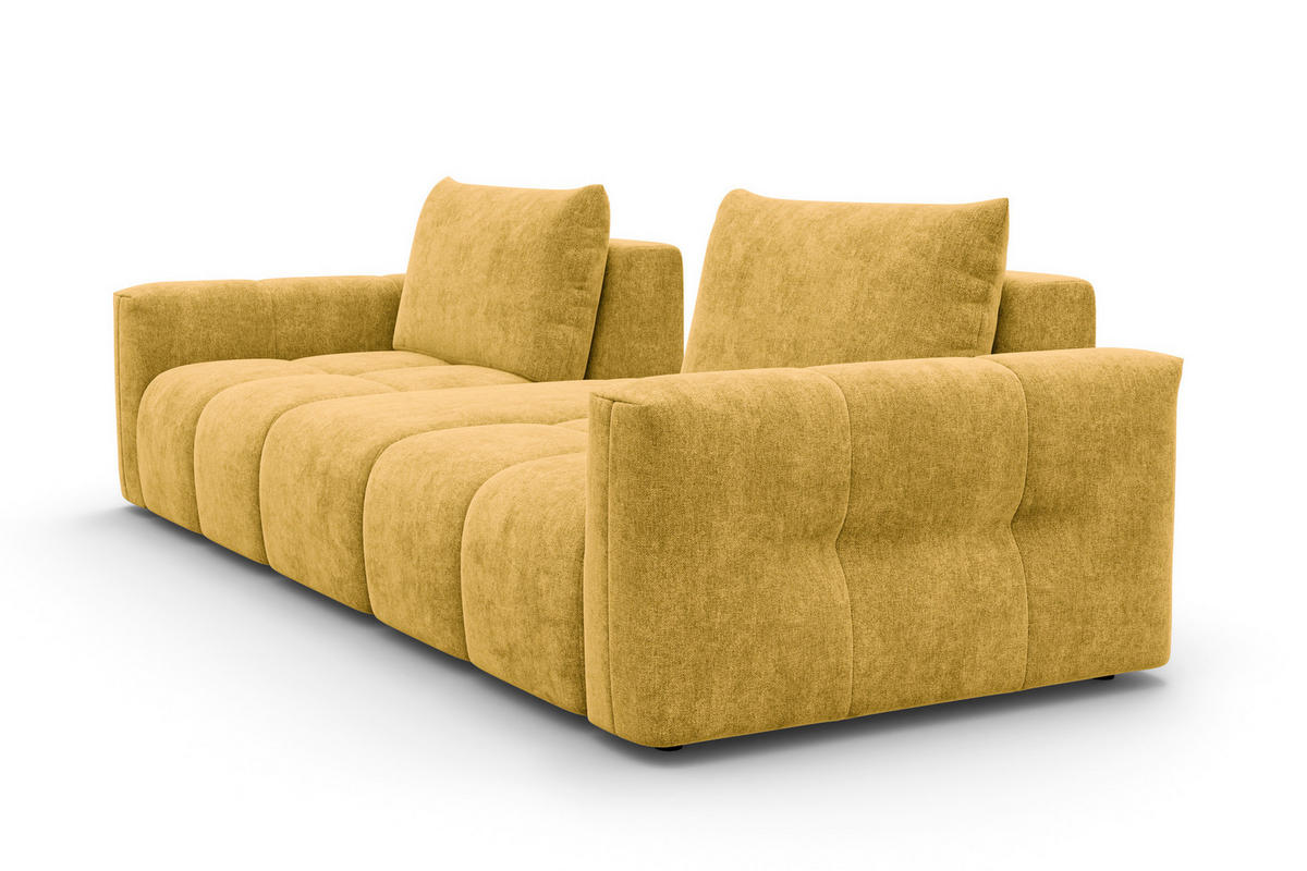 SOFA VERONA 4-Sitzer, Gelb - Gelb/Schwarz, Holz/Textil (282/83/110cm) - Courtois Laville