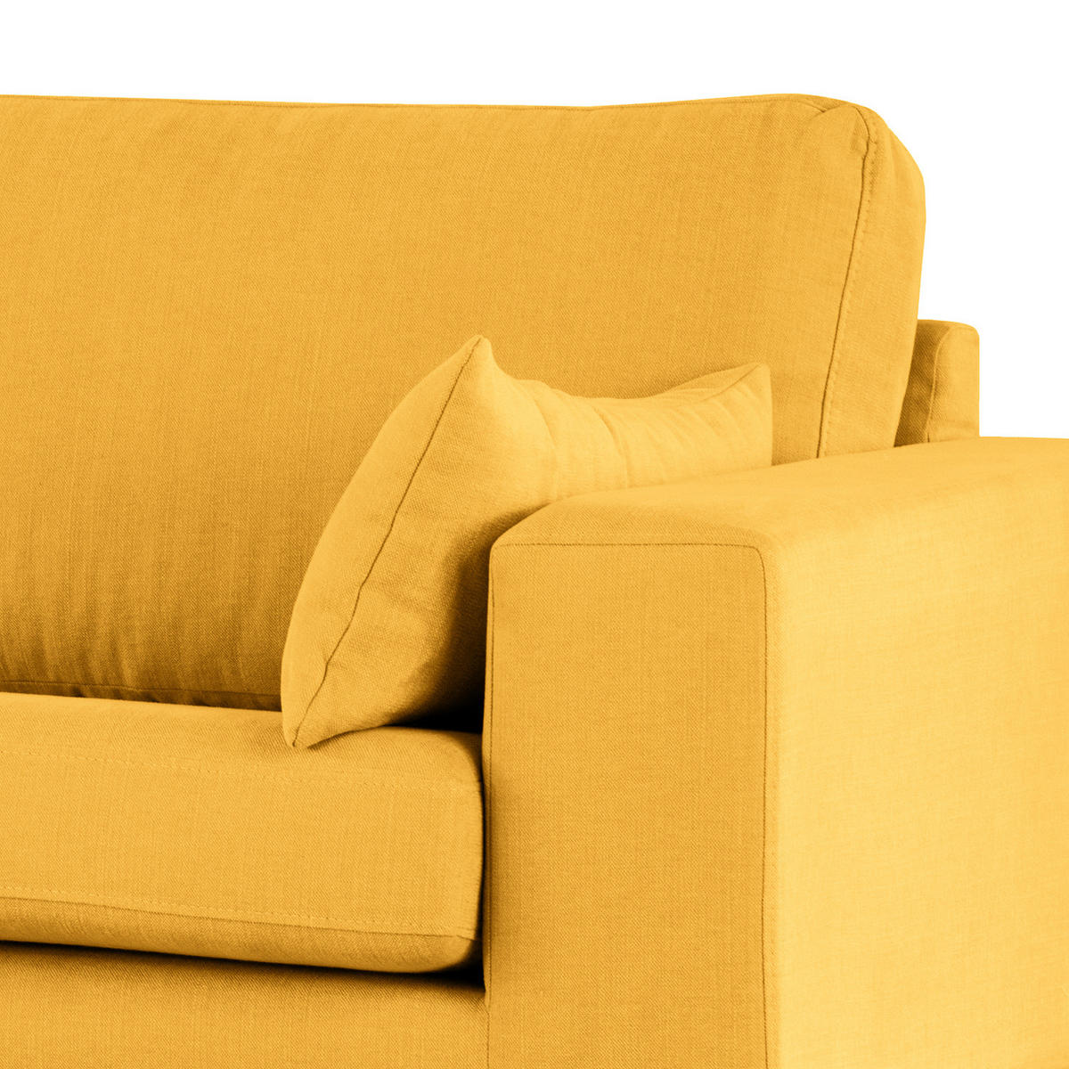 3-SITZER SOFA - Gelb/Buchefarben, Buchenholz/Textil (237/81/88cm) - home24