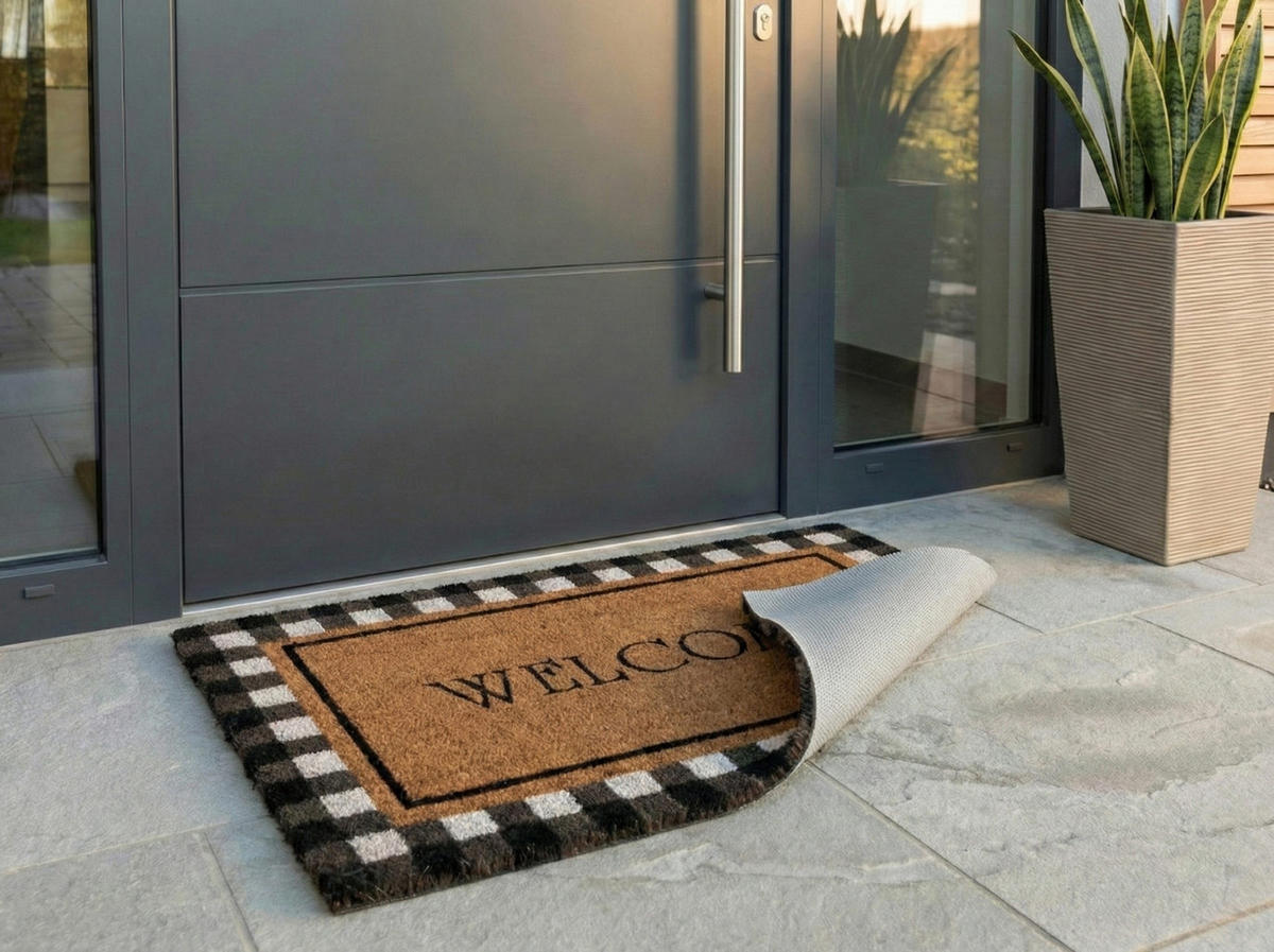 FUSSMATTE XL Kokosmatte mit Welcome-Schriftzug 50x80cm - Multicolor, Naturmaterialien (80/50cm) - Melius Vivere