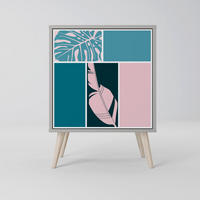 SIDEBOARD COMBINATION OF SHAPES, Grau, 57,5x42x77,5 cm, Schräge Buchenholzfüße - Buchefarben/Multicolor, Holzwerkstoff/Buchenholz (57.5/77.5/42cm) - SpaceRebels