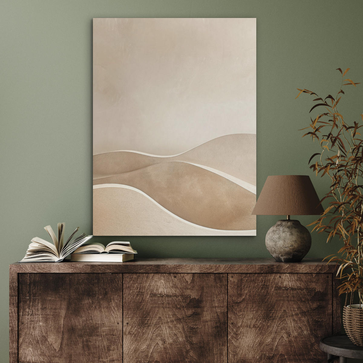 AKUSTIKPANEEL Beige - Natur - Abstrakt - Modern 60x80 cm - Beige, Textil (60/0.9/80cm) - MuchoWow