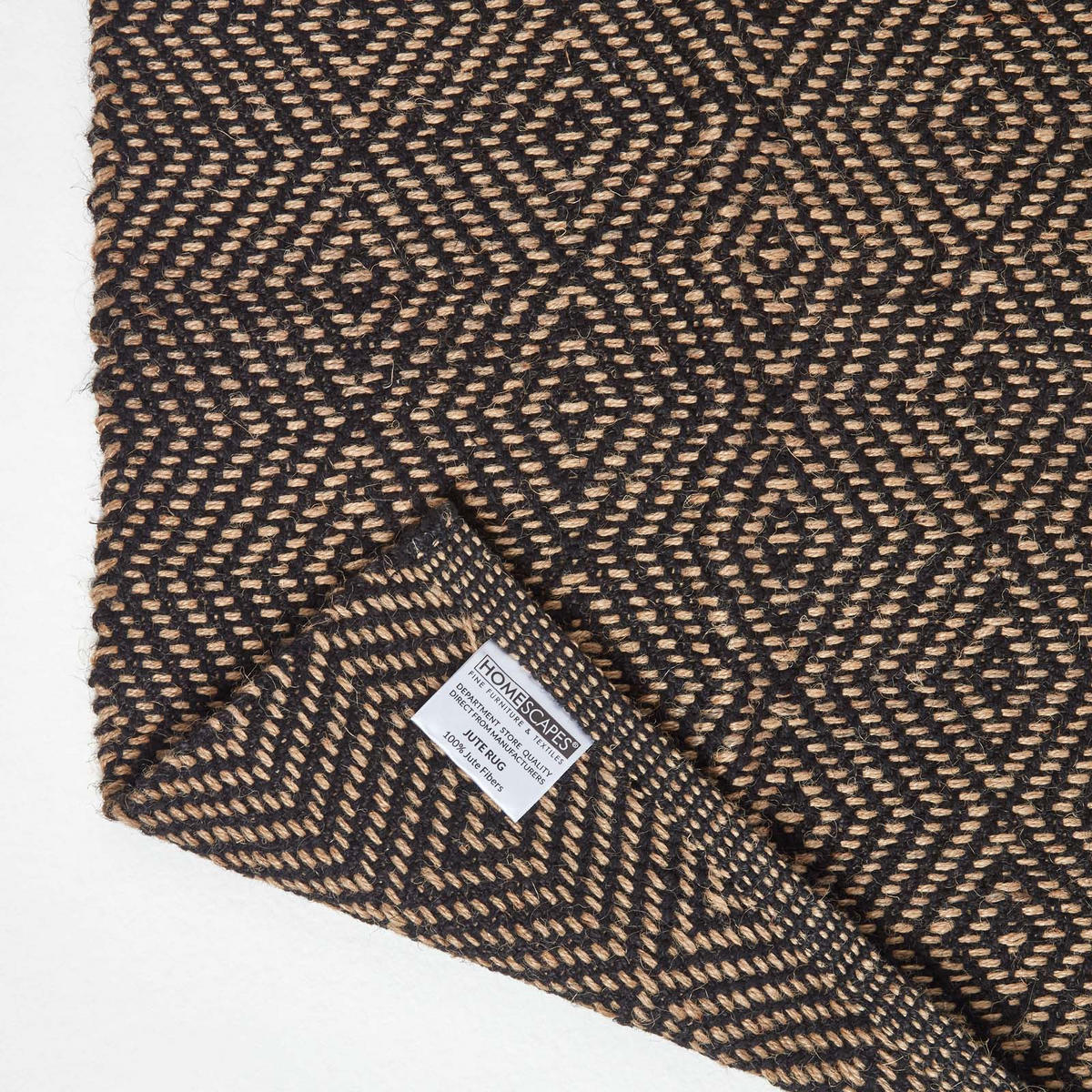 JUTETEPPICH geometrisch gemustert 150/240 cm - Schwarz, Naturmaterialien (150/240cm) - Homescapes
