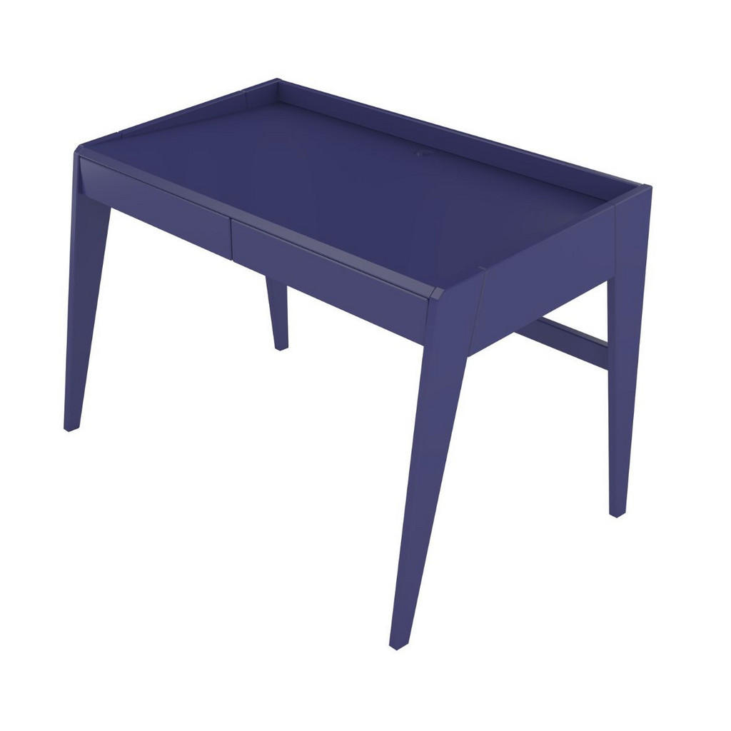 Thumbnail - Visby Schreibtisch, Dunkelblau, Holz, Rechteckig, 125x81x70 cm, Arbeitszimmer, Schreibtische, Bürotische